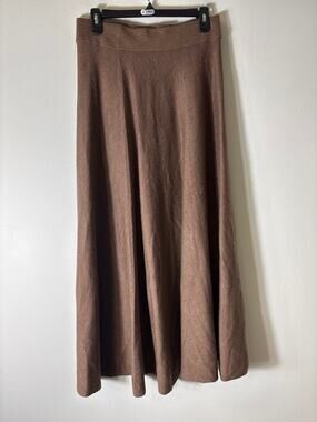 Spanner Brown Sweater Maxi Swing Skirt Sz S